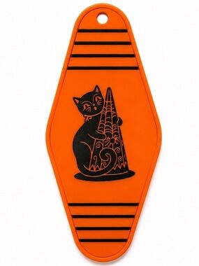 2/$25 Johanna Parker Inspired Black Cat Motel Keychain Halloween